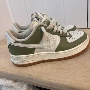 Nike Air Force 1 Olive and White Shoes